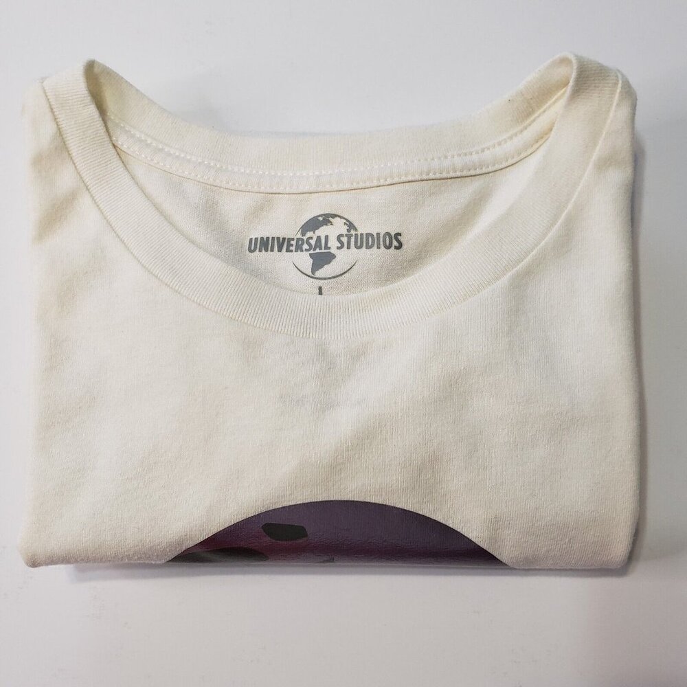 Universal Studios Women's Size Large Crop Top Ivory Green & Silver Globe Graphic - Picture 13 of 14